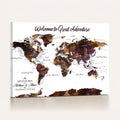 Custom Push Pin World Map Wall Art Canvas Print | Personalized Travel Map