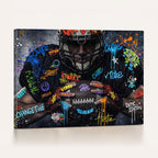 Graffiti American Football Player Street Art Wall Art Canvas Print