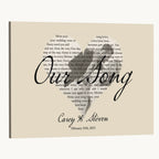 Lyrics Heart Canvas Print, Personalized Song Lyrics and Photo Wall Art