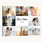 Custom Framed Photo Canvas, Personalized Family Picture Collage Print