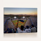 Dodger Stadium Sunset Game Triple Canvas Wall Art, Los Angeles Dodgers MLB Match
