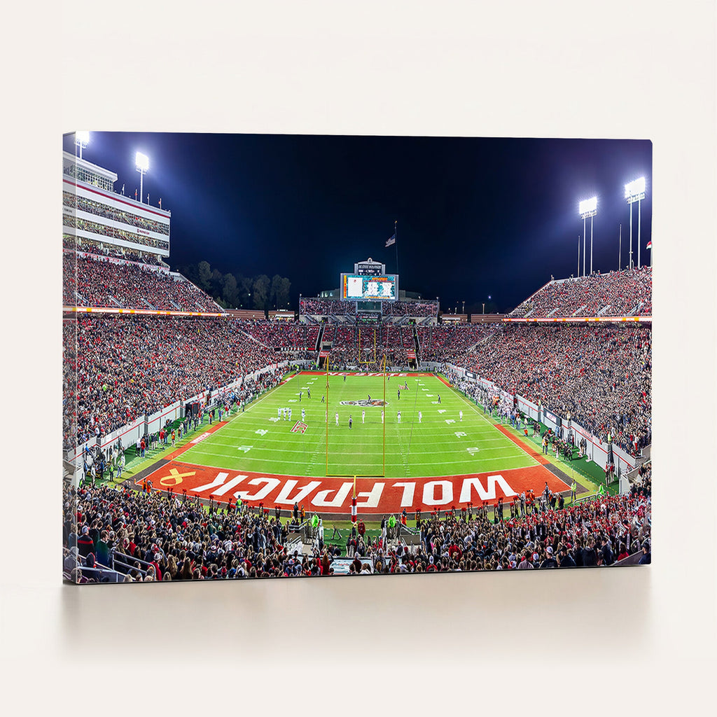 Wolfpack Football Team Print, Raleigh Carter-Finley Stadium