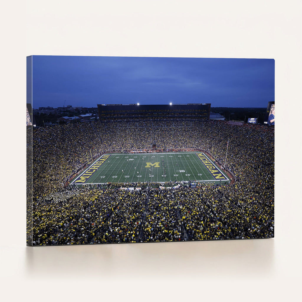 University of Michigan Wolverines Football Team Print, Ann Arbor, Home Bar Wall Decor