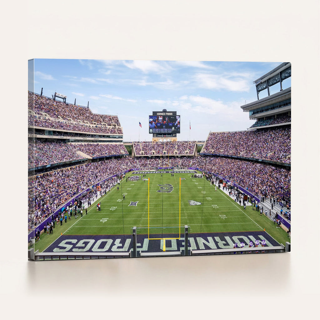 TCU Horned Frogs Football Team Print, Fort Worth Amon G. Carter Stadium, Framed and Ready to Hang