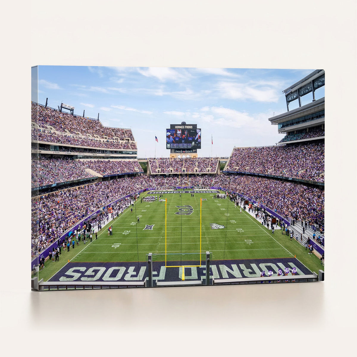 TCU Horned Frogs Football Team Print, Fort Worth Amon G. Carter Stadium, Framed and Ready to Hang