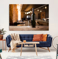 Wine and Bottle Wall Art Canvas Print