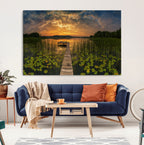 Lake and Flower Wall Art Canvas Print