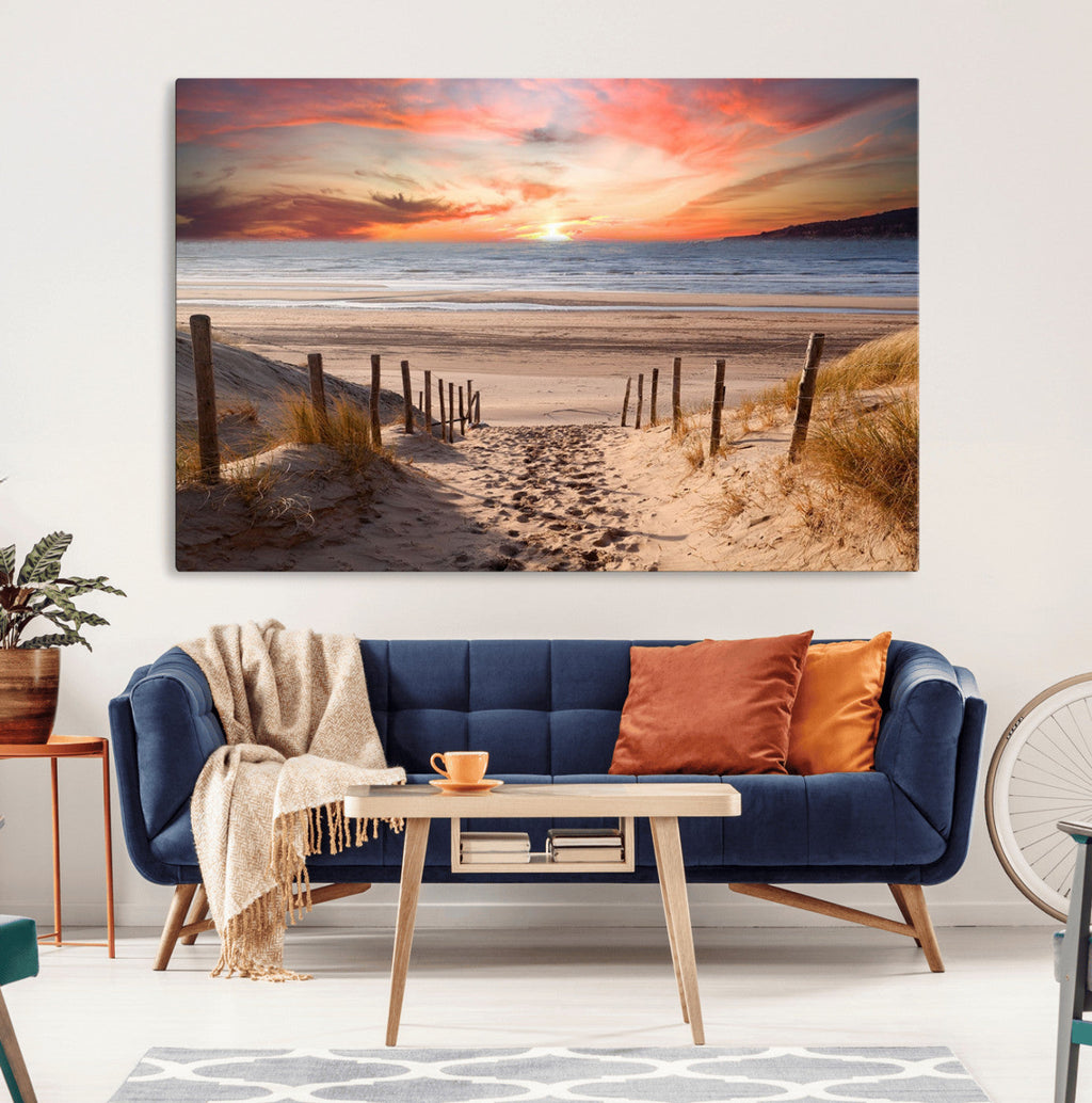 Sunset on the Sea Wall Art Canvas Print