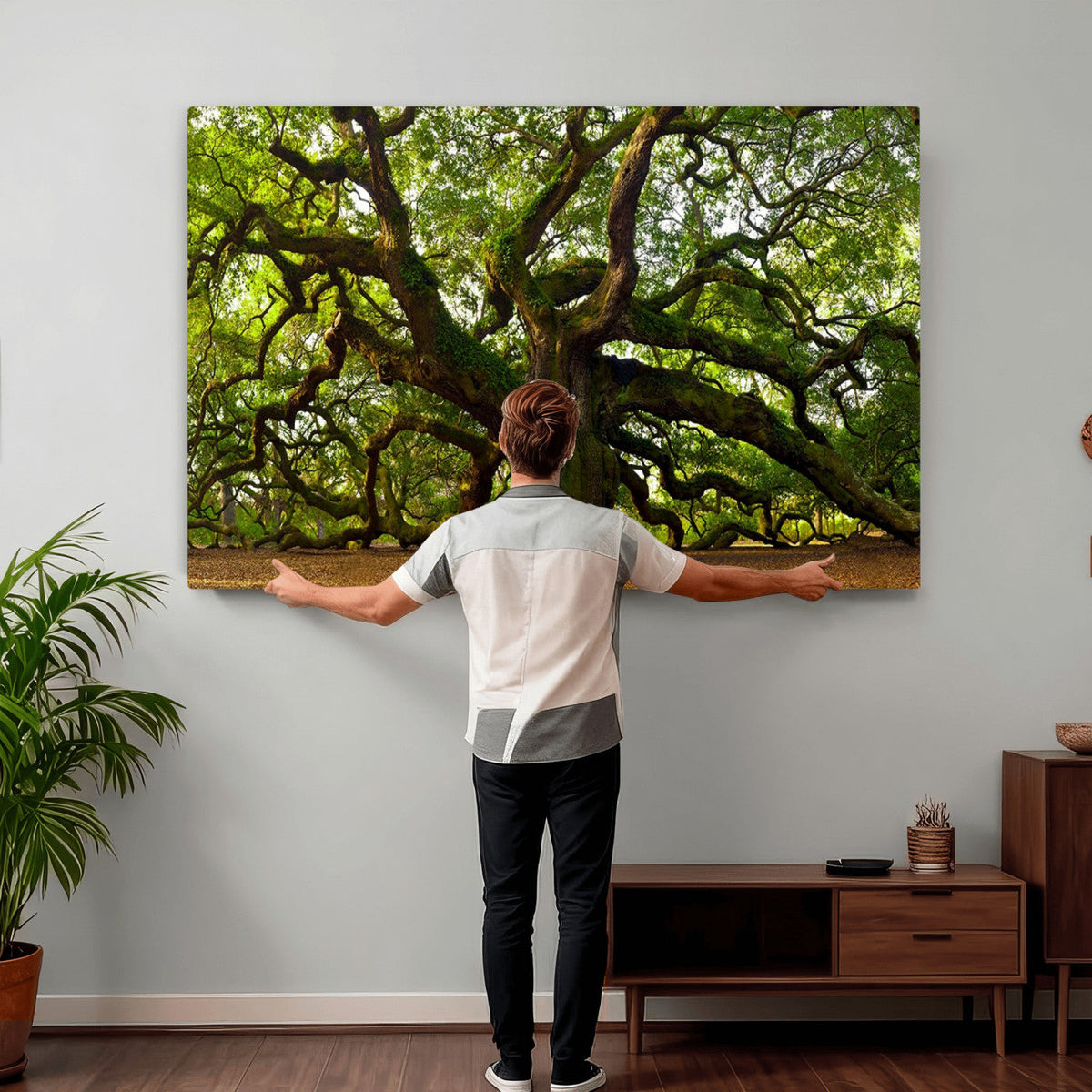 Angel Oak Tree Wall Art Canvas Print | Forest Tree Nature Photography Print