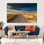 Ocean Beach Dark Clouds Wall Art Canvas Print