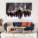 Bison Wall Art Canvas Print, Bison Herd Canvas Wall Art