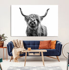 Fanny Scottish Highland Cow Cattle Art Print Farmhouse Wall Art Canvas Print