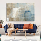 Abstract Blue and Beige Wall Art, Modern Minimalist Canvas Print Set