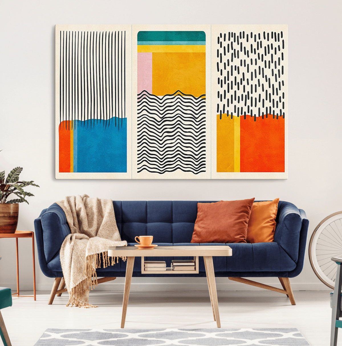 Canvas Print Wall Art Abstract Illustration Art Boho, Framed Abstract Boho Art