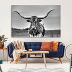 Texas Longhorn Cow Wall Art, Texas Longhorn Canvas, Cattle