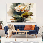 Lotus Flower Watercolor Canvas Print | A Symbol of Serenity and Growth in Soft Watercolors