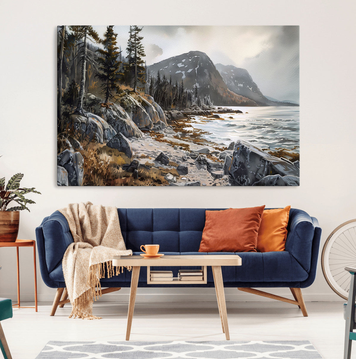 Serene Coastal View of Acadia National Park