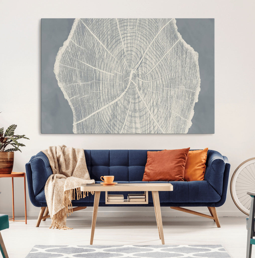 Abstract Tree Ring Wall Art Canvas Print, Framed and Ready to Hang