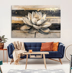 Lotus Flower Wall Art | Framed Abstract Floral Canvas