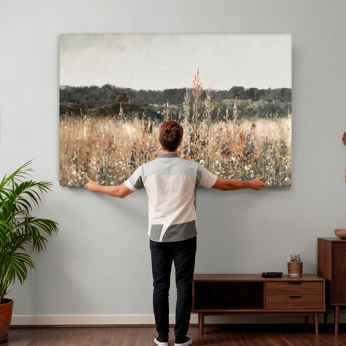 Rustic Field Landscape Wall Art Print, Giclee Canvas Wall Art