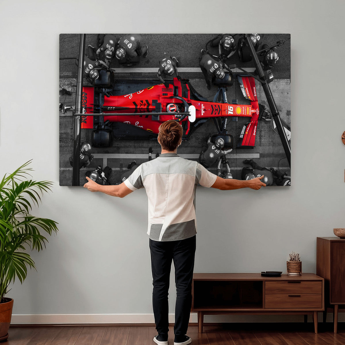 Ferrari Pit Stop Canvas Wall Art | Precision and Speed