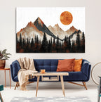 Modern Abstract Mountain Canvas Wall Art Print