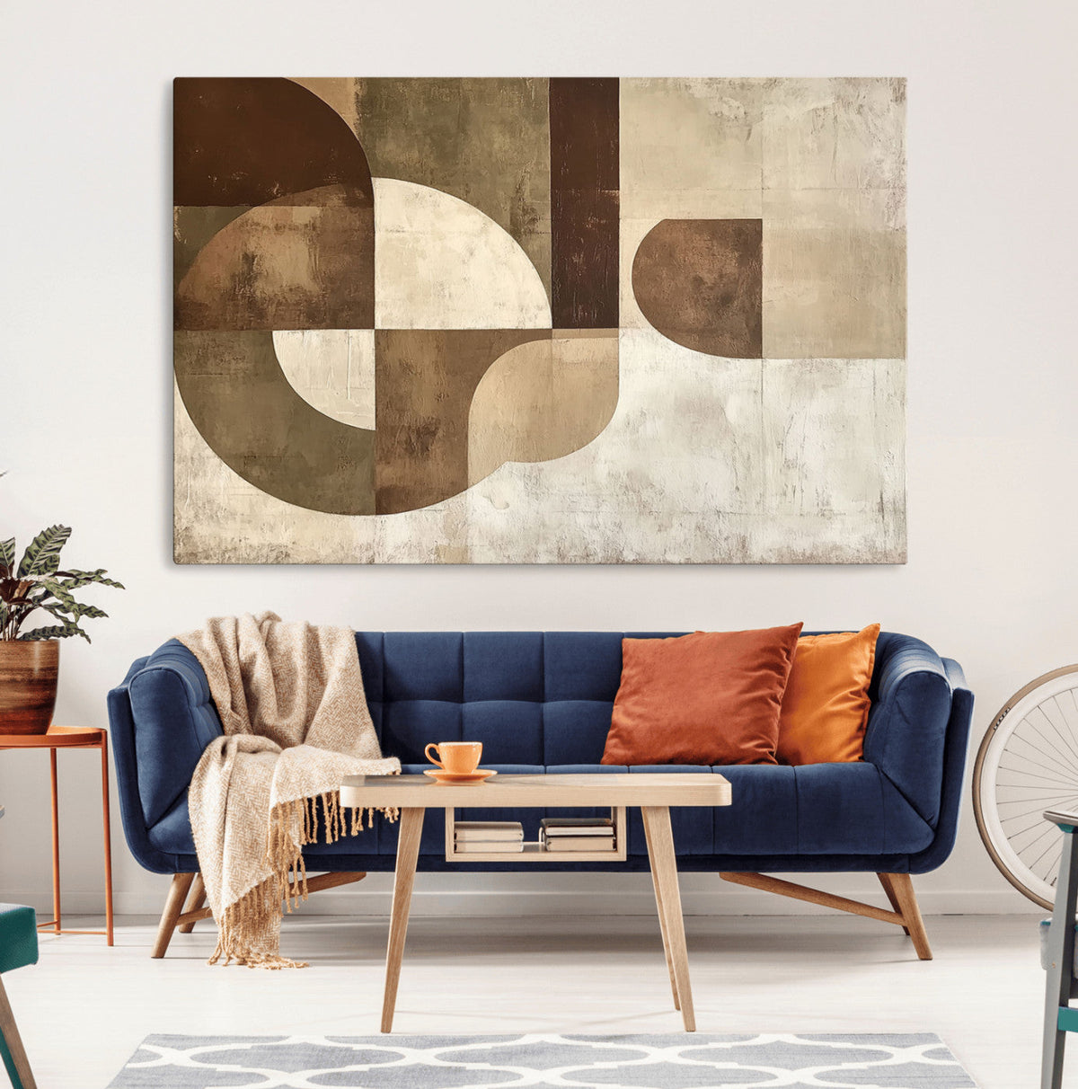 Wabi Sabi Geometric Wall Art | Abstract Modern Minimalist Canvas Print