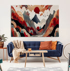 Abstract Mountain Wall Art Canvas Print | Vibrant Stylized Landscape