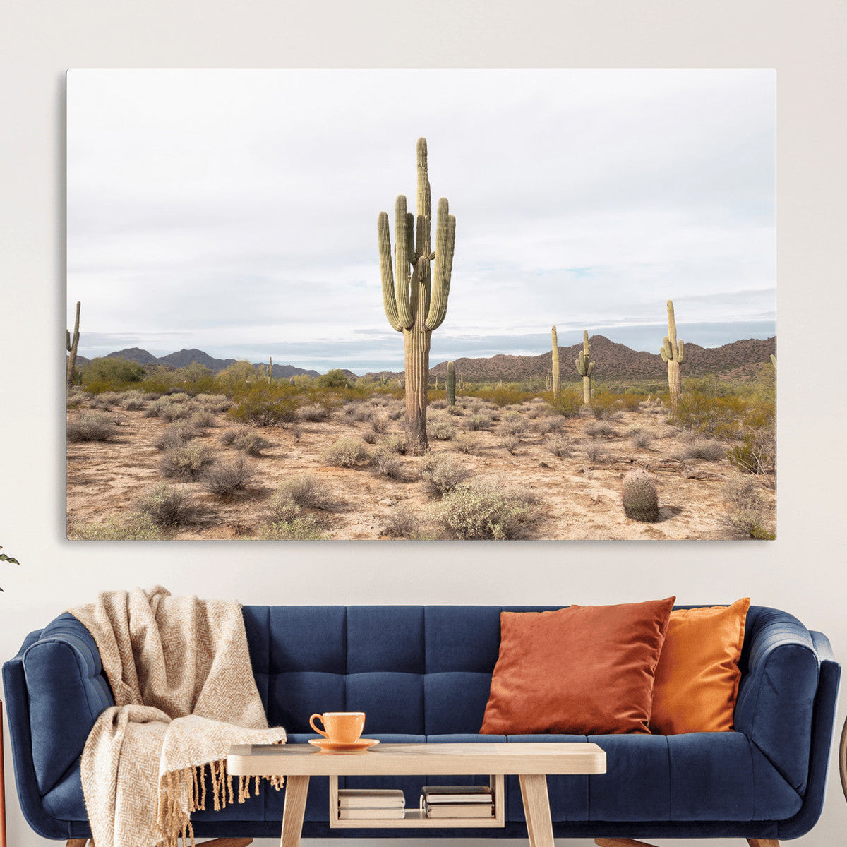 Saguaro Cactus Wall Art | Framed Desert Canvas Artwork
