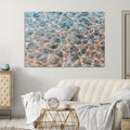 Clear Water Wall Art Canvas Print | Framed Sunlit Ocean Ripples