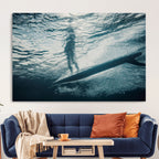 Underwater Surf Wall Art | Framed Ocean Wave Canvas Artwork