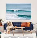 Ocean Swell Wall Art Canvas Print, Framed Surf Waves and Blue Water Scene