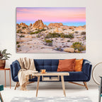 Vibrant Sunset Sky Wall Art Canvas Print, Framed Joshua Tree Desert Artwork