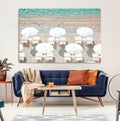 Calm Beach Wall Art | Framed Turquoise Water Canvas Artwork