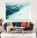 Minimal Beach Wall Art | Framed Ocean Swimming Canvas