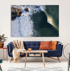 Ocean Wave Wall Art | Aerial Coastal View Canvas Artwork