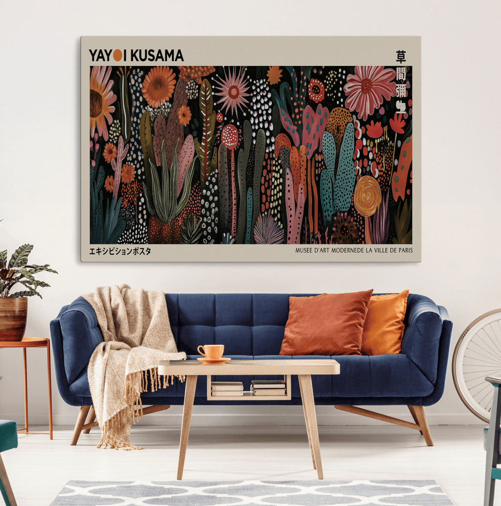 Modern Japanese Wall Art Canvas Print, Framed Abstract Mount Fuji Zen Landscape