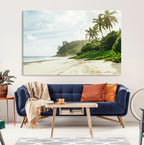 Relaxing Beach Wall Art Canvas Print, Framed Ocean View Coastal Serenity