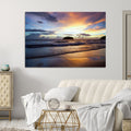 Beach Sunset Wall Art Canvas Print, Tropical Ocean Waves