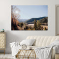 Rustic Landscape Wall Art Canvas Print, Serene Valley Scene