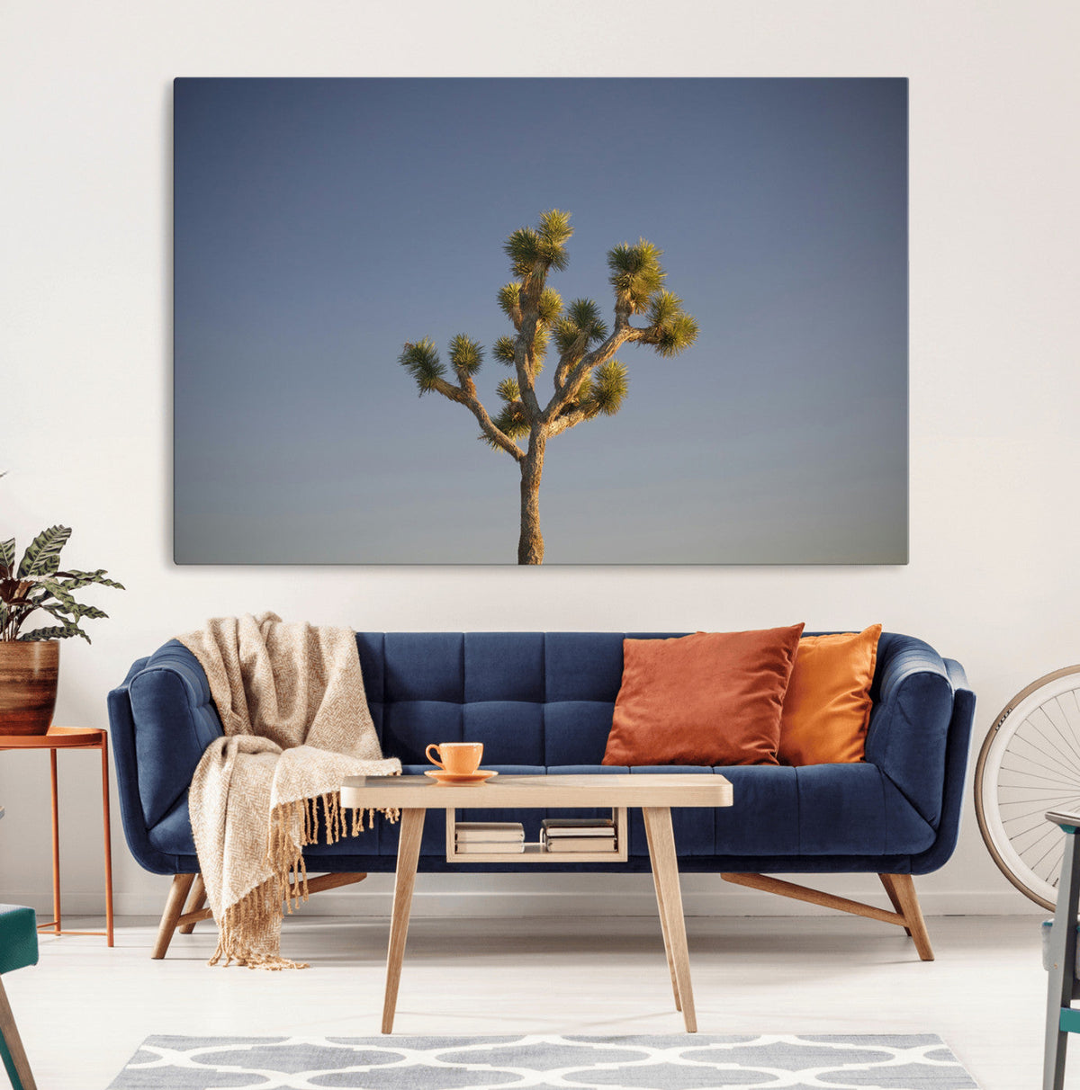 Joshua Tree Wall Art Canvas Print, Framed Southwestern Desert Landscape