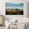 Rustic Farmhouse Wall Art Canvas Print, Teton Range Mormon Row Barn