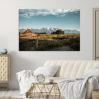 Rustic Farmhouse Wall Art Canvas Print, Teton Range Mormon Row Barn