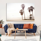Coastal Light Wall Art Canvas Print, Framed Relaxing Shoreline Art, Minimalist Ocean Tropical Decor