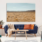 Desert Plains Wall Art Canvas Print, Golden Light Over Dry Grass and Open Horizon
