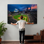 Target Field Wall Art Canvas Print, Baseball Stadium Scene