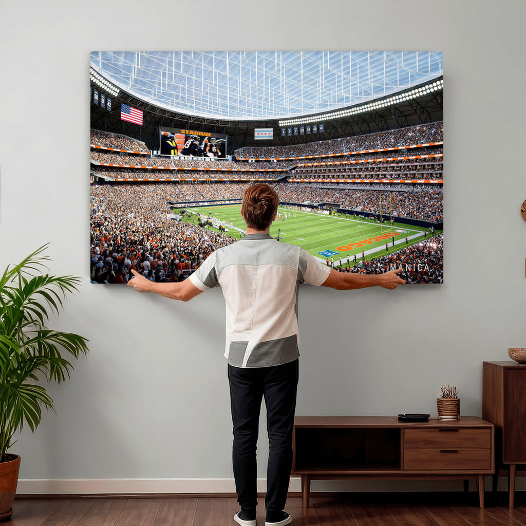 Chicago Bears Soldiers Field Wall Art Canvas Print, Framed and Ready to Hang