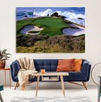 California Pebble Beach Golf Links Wall Art Canvas Print, Iconic Monterey Coastal Golf Course