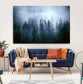 Foggy Pines Misty Forest Wall Art Print