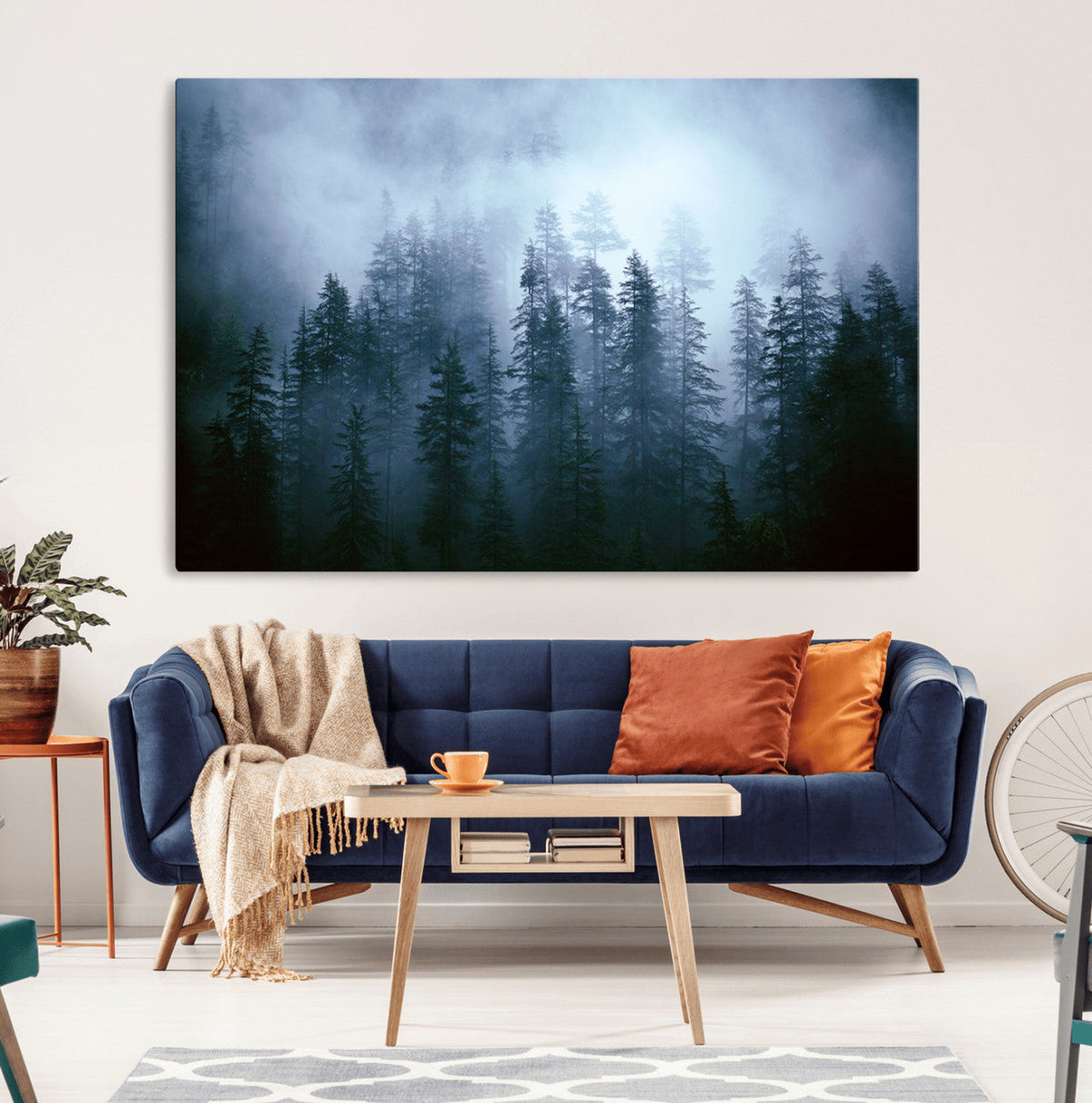 Foggy Pines Misty Forest Wall Art Print